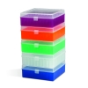 Bel-Art 100 Place Plastic Freezer Storage Boxes; Assorted Colors (Pack of 5)